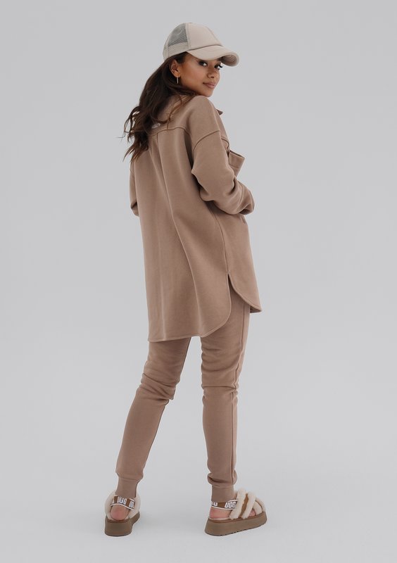 Uniqo - Koszulowa bluza Coffee