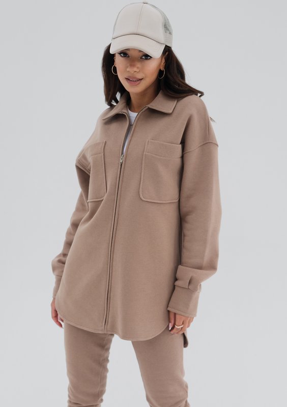 Uniqo - Coffee beige zipped jumper