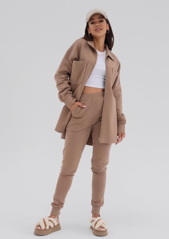 Uniqo - Coffee beige zipped jumper