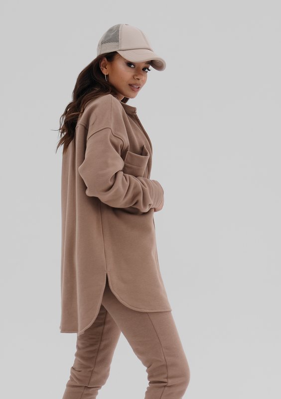 Uniqo - Coffee beige zipped jumper