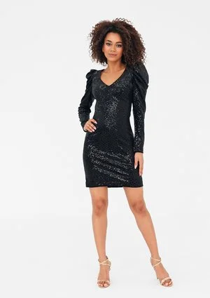 Merve - Black sequinned mini dress