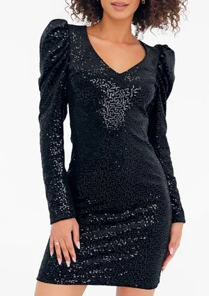 Merve - Black sequinned mini dress