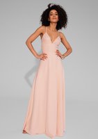 Selena - Shiny nude maxi dress