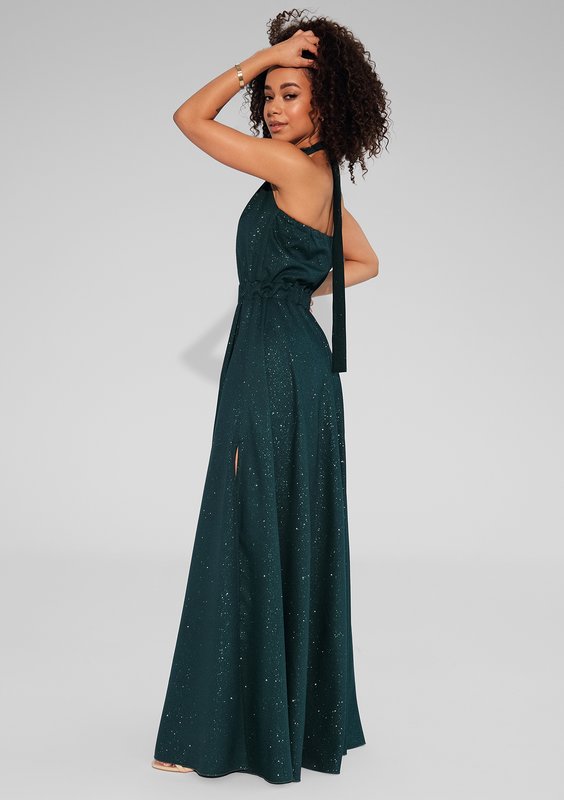 Cindy - Shiny green maxi dress