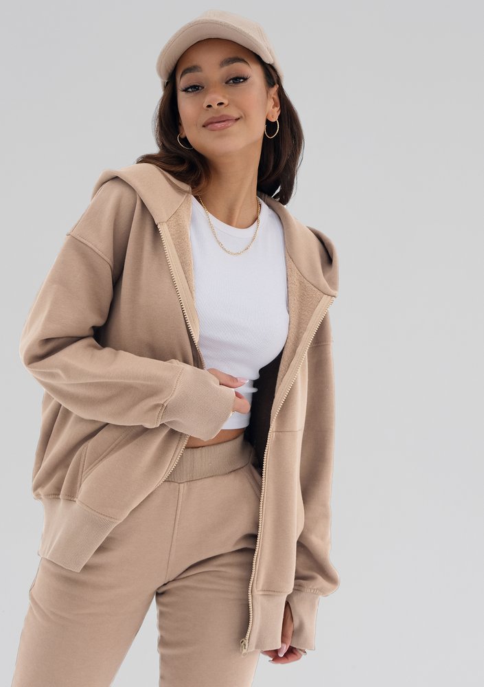 York - Bluza rozpinana oversize Sand Beige