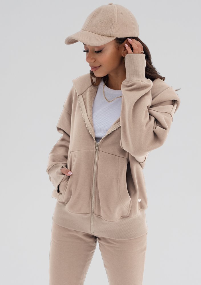 York - Bluza rozpinana oversize Sand Beige