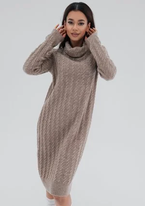 Leya - Latte beige knitted dress