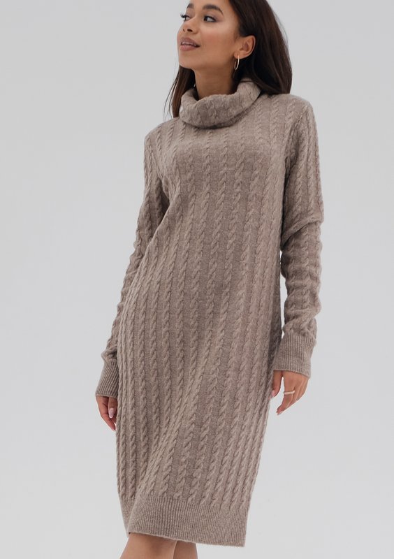 Leya - Latte beige knitted dress