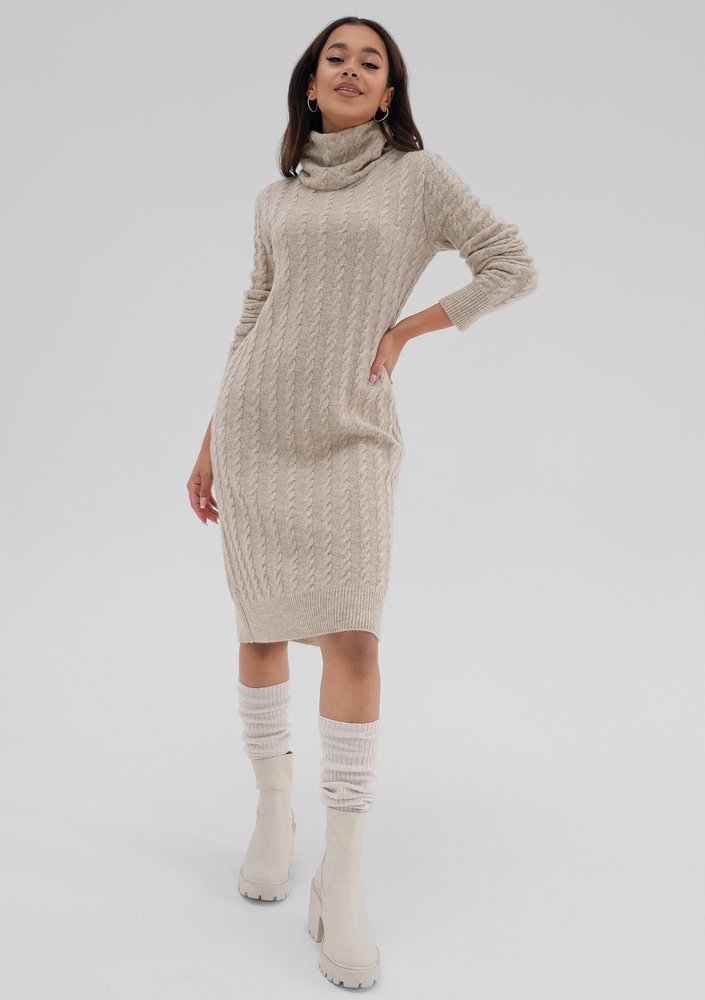 Leya - Beige knitted dress