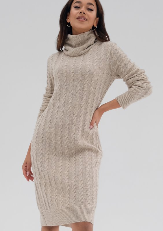 Leya - Beige knitted dress