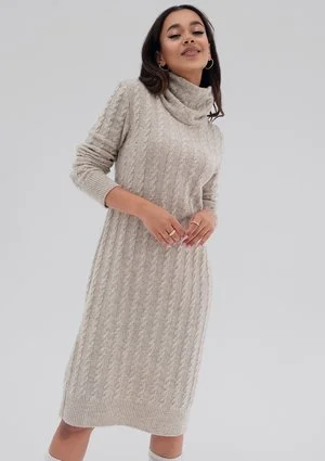 Leya - Beige knitted dress