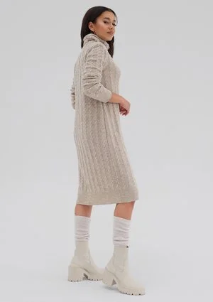 Leya - Beige knitted dress