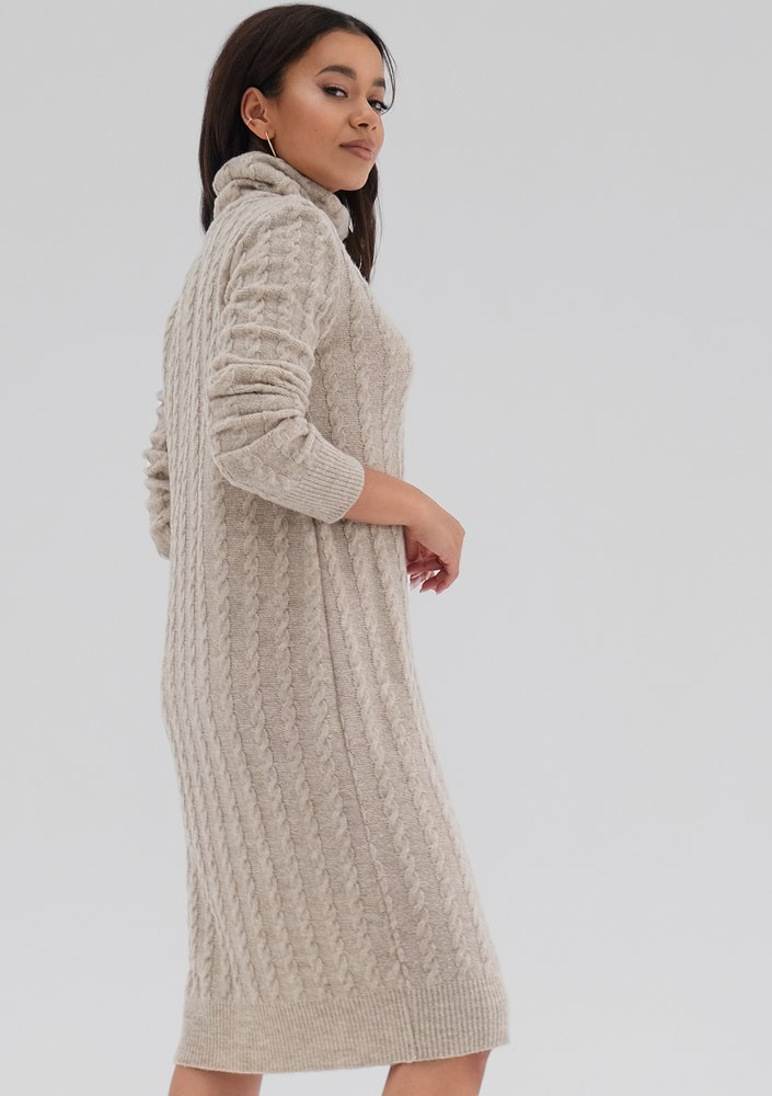 Leya - Beige knitted dress