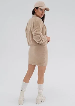 Seva - Beige knitted mini skirt