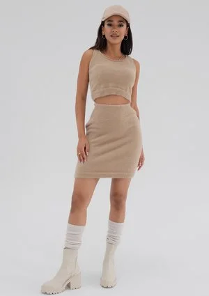 Seva - Beige knitted mini top