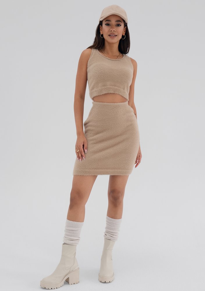 Seva - Beige knitted mini top