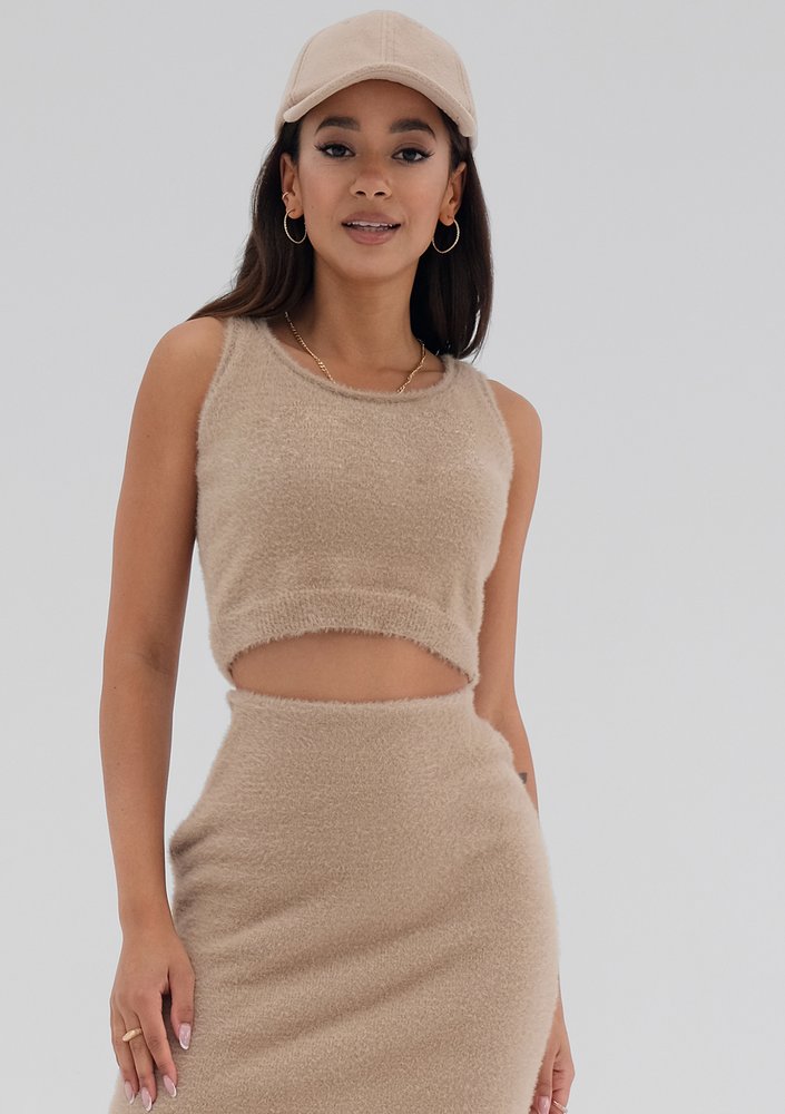 Seva - Beige knitted mini top