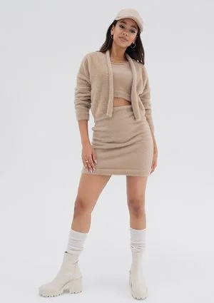 Seva - Beige knitted mini top