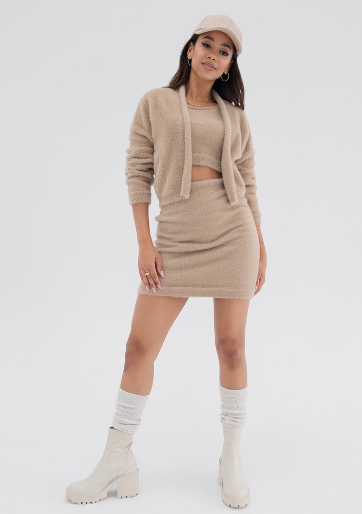 Seva - Beige knitted mini top