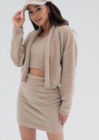 Seva - Krótki kardigan z dzianiny Beżowy