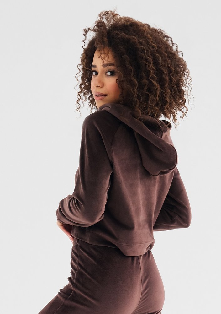 Mui - Brown velvet hoodie