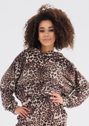 Zuno - Leopard printed velvet hoodie