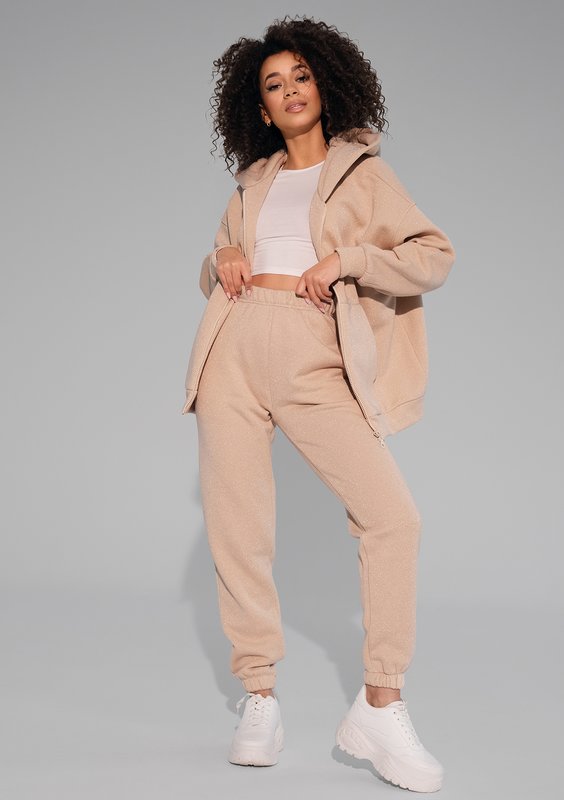 Shore - Beige shiny sweatpants