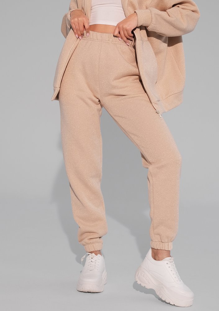Shore - Beige shiny sweatpants