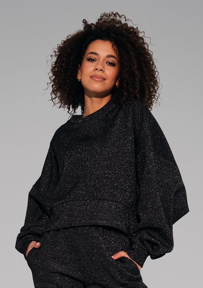 Shore - Bluza ze srebrną nitką Czarna