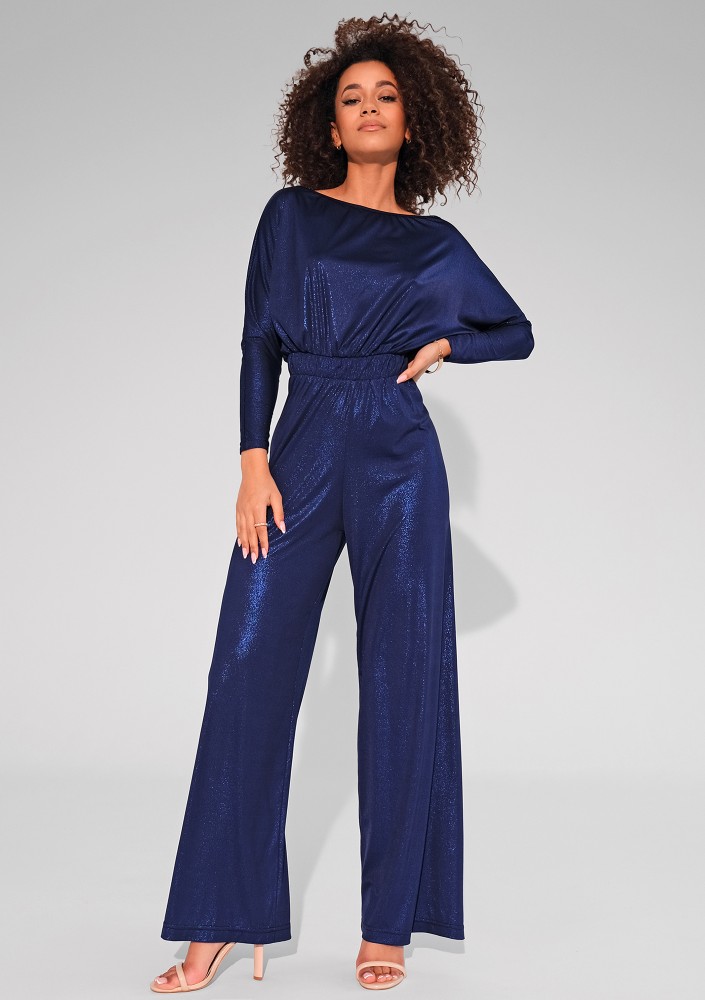 Lenes - Shiny cobalt blue jumpsuit