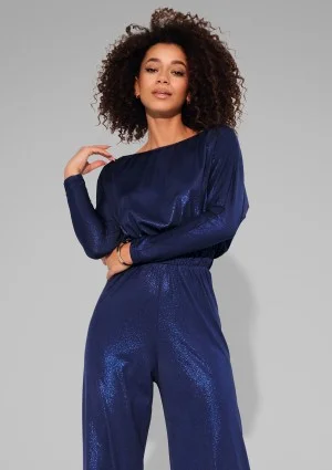 Lenes - Shiny cobalt blue jumpsuit