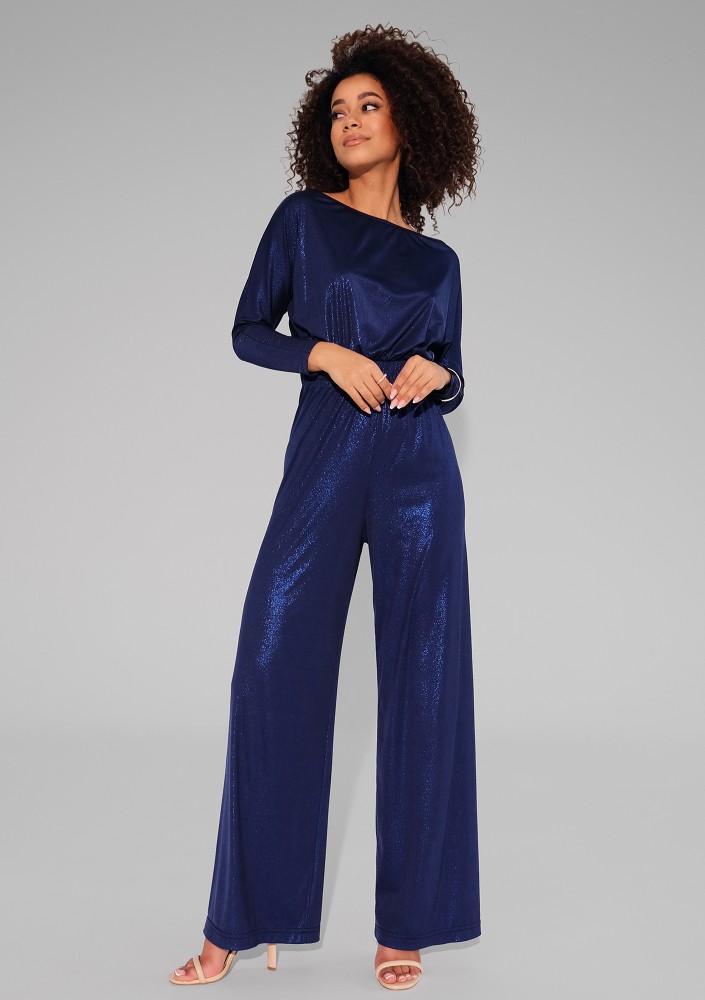 Lenes - Shiny cobalt blue jumpsuit
