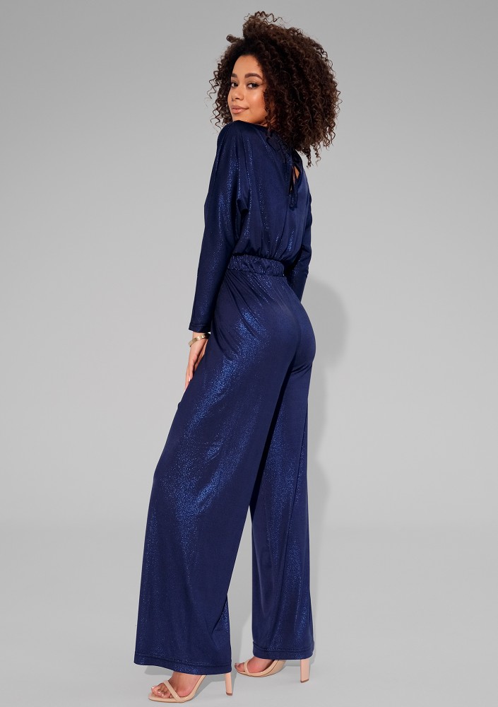 Lenes - Shiny cobalt blue jumpsuit