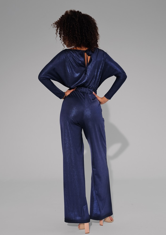 Lenes - Shiny cobalt blue jumpsuit