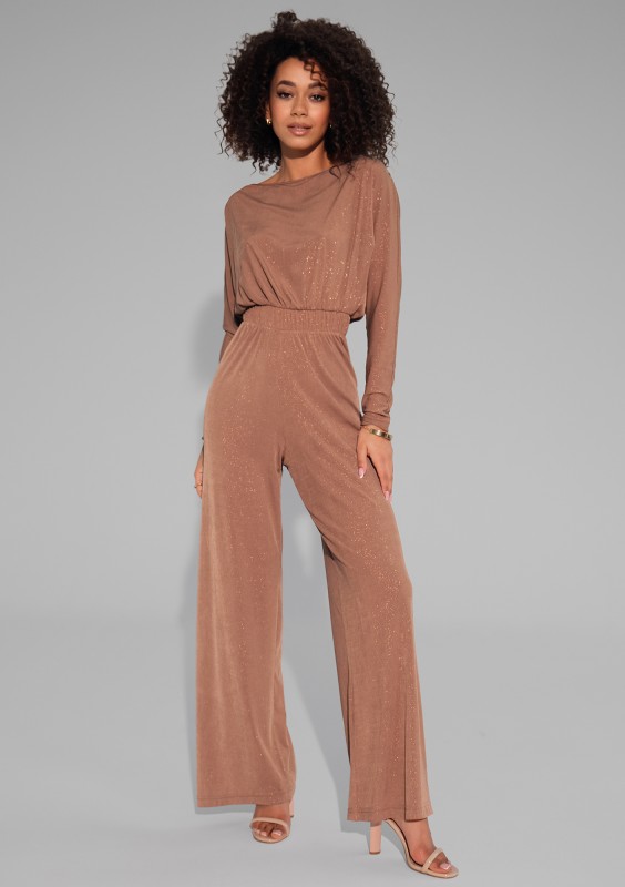 Lenes - Shiny beige jumpsuit