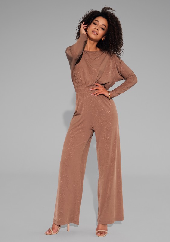 Lenes - Shiny beige jumpsuit