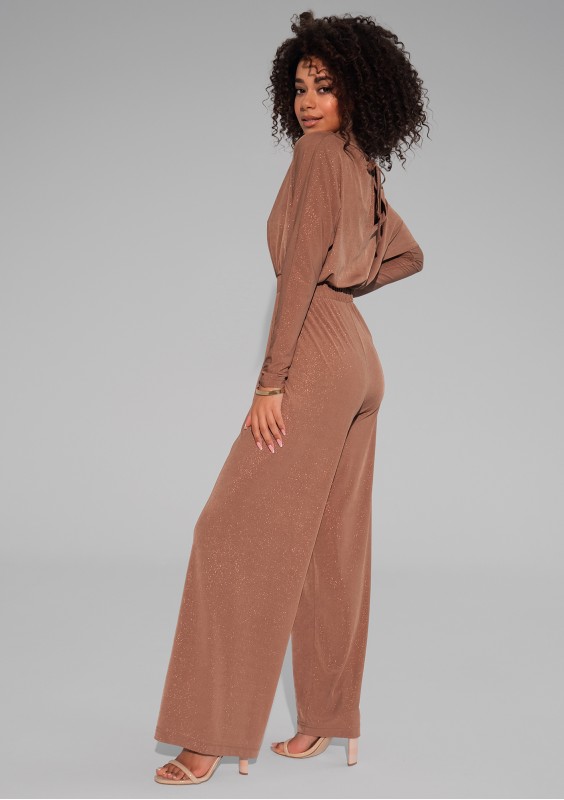 Lenes - Shiny beige jumpsuit