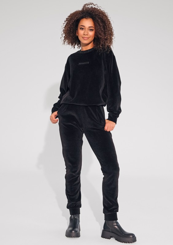 Fabi - Black jumper with a shiny neckline