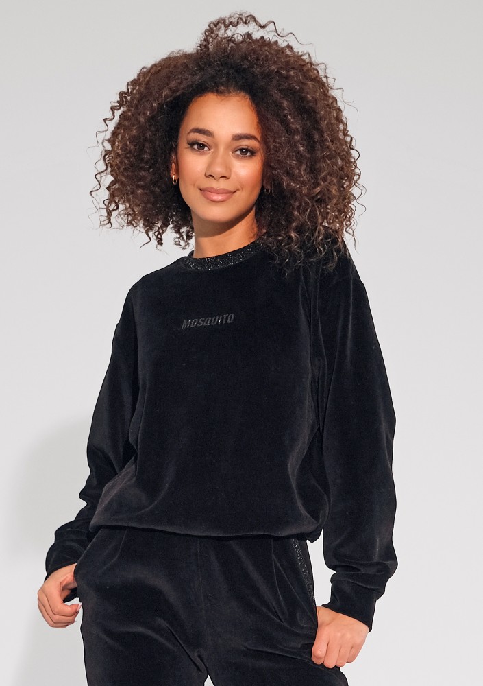 Fabi - Black jumper with a shiny neckline