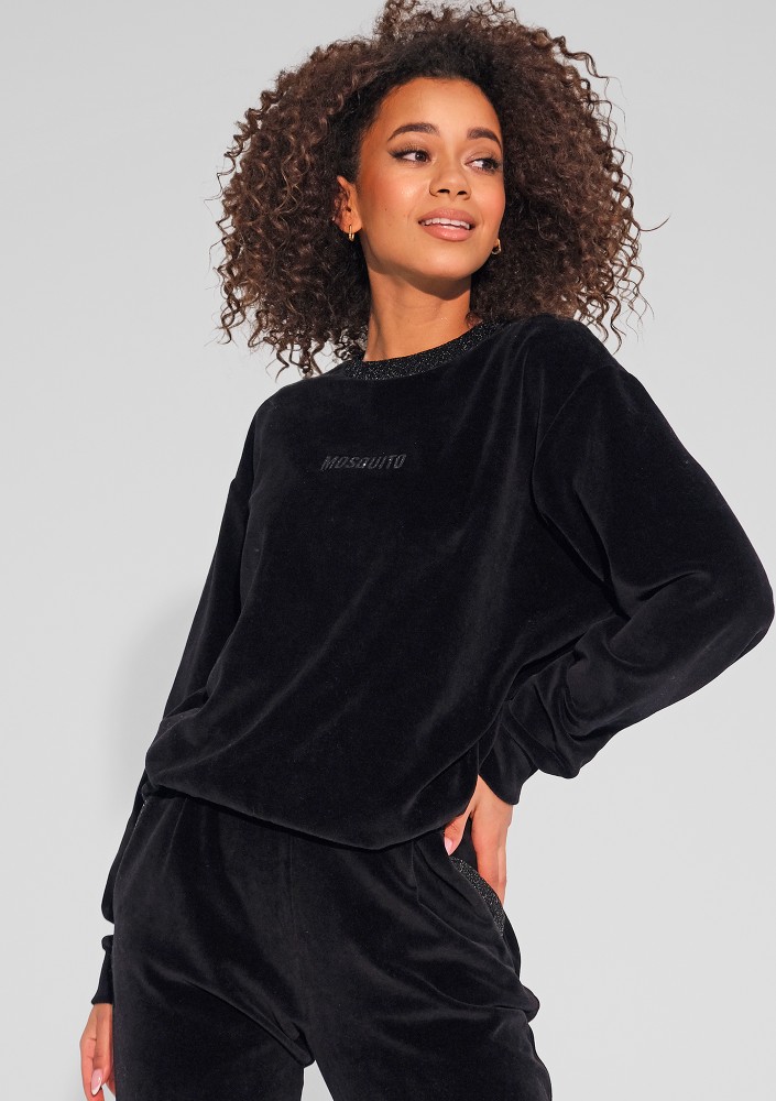 Fabi - Black jumper with a shiny neckline