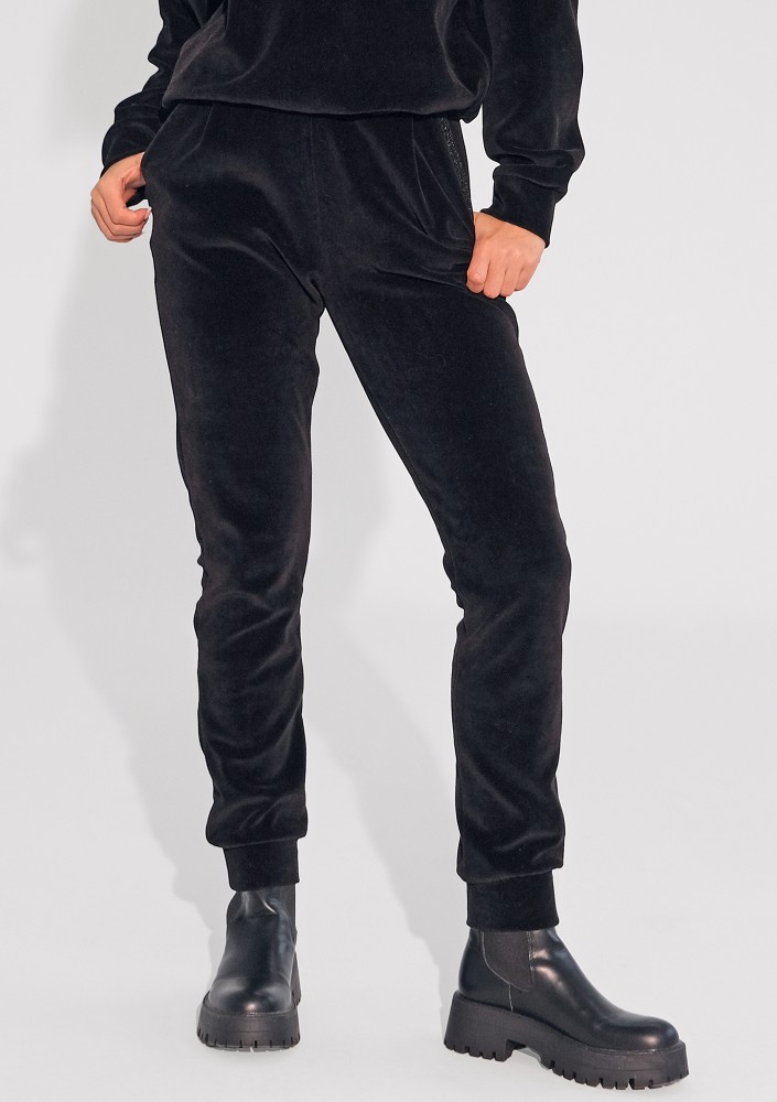 Fabi - Black velvet sweatpants