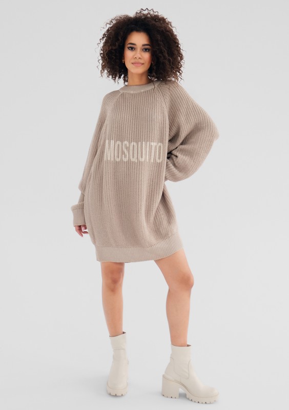 Roxen - Long beige cotton sweater