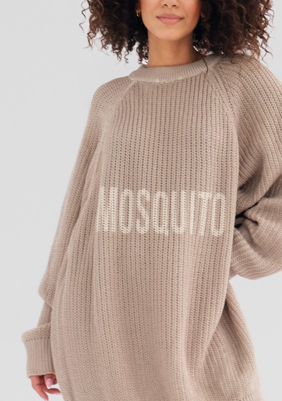 Roxen - Long beige cotton sweater