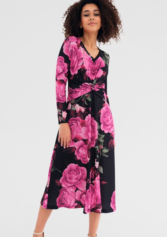 Betty - Coctail midi dress with a floral print