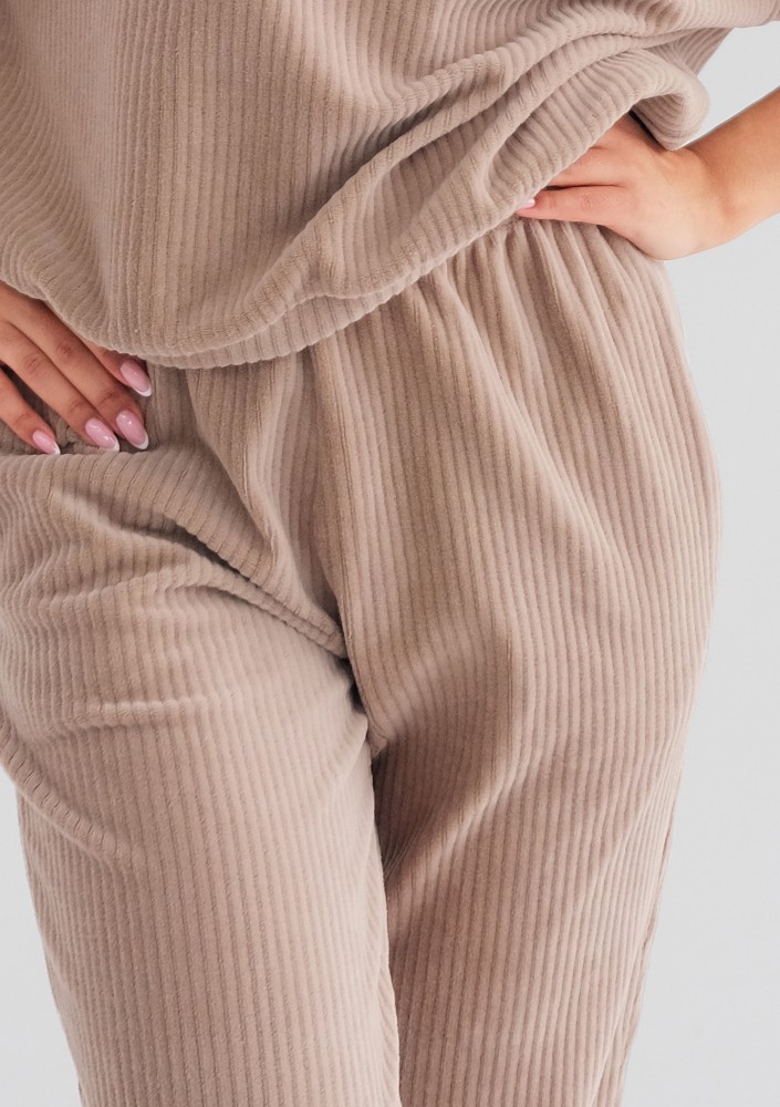 Jogg - Beige corded velvet sweatpants