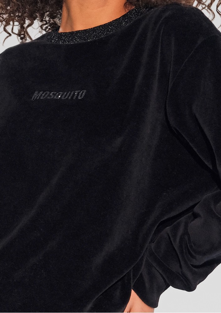 Fabi - Black jumper with a shiny neckline