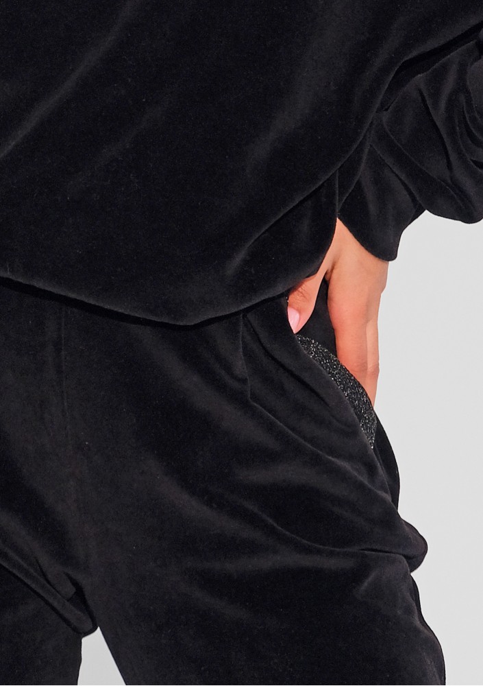 Fabi - Black velvet sweatpants
