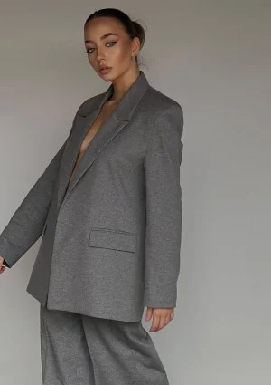 Zura - Marynarka damska oversize Szara