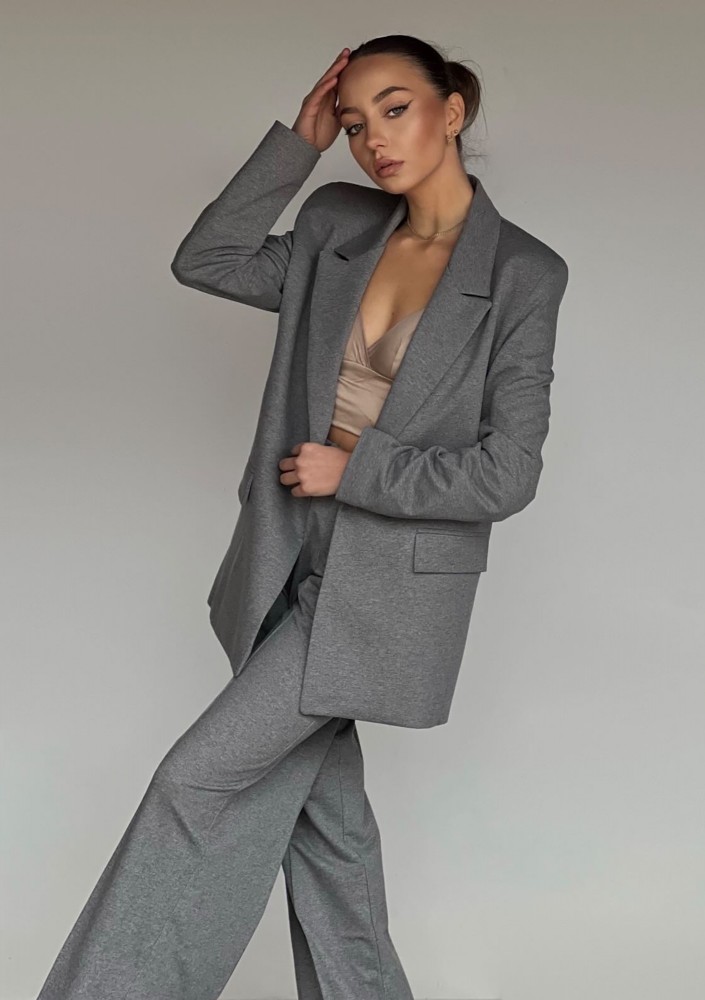 Zura - Marynarka damska oversize Szara