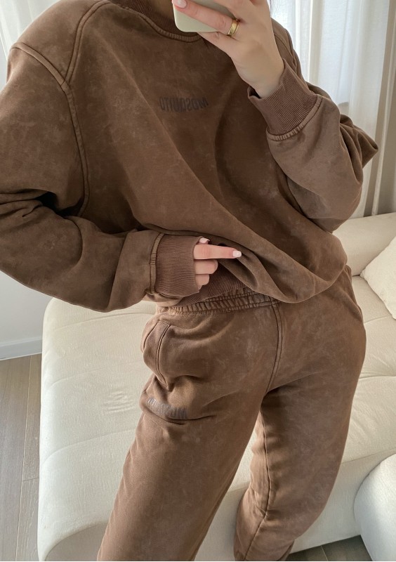 Tiffi - Brown vintage wash sweatshirt